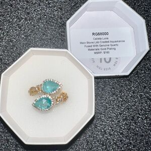 Calista Luna Ring Bomb Party Resort Wear Size 10 Yellow Gold Plated